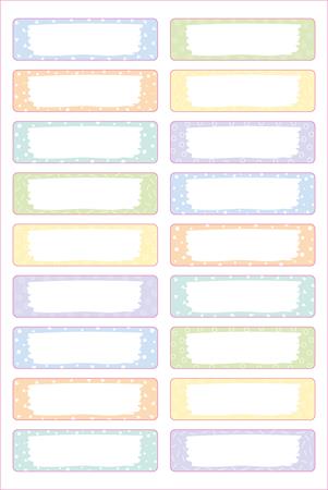 Ruhacímke, műanyag, iskolai, 45x13 mm, kézzel írható, AVERY ZWECKFORM, pasztell, 36 címke/csomag